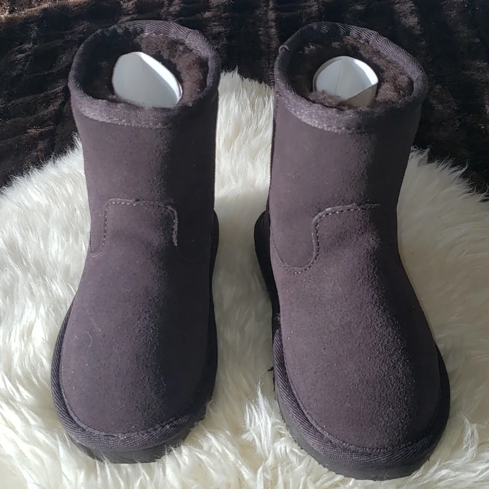 Aussie Merino Chocolate Brown Suede slip on Bootie K9 - Picture 2 of 12